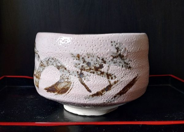 Sakura Shino - Minoyaki chawan, matcha tea készítéséhez, Japán