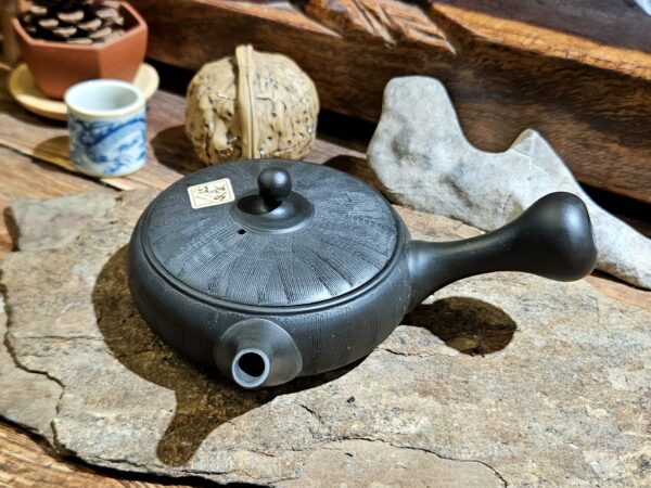 Tokoname lapos kő kyusu kanna | Shiryu műhely - 200ml - Image 5