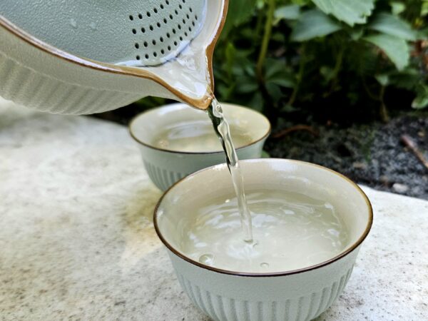 Maroknyi utazószett japán és kínai teákhoz mázas, szűrős kanna + két csésze 150 ml/világos mentazöld - Image 8