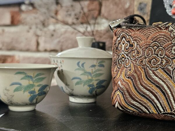 Virágzó bokor - kis méretű gaiwan szett egy csészével, hordtáskával. 80x50ml - Image 6