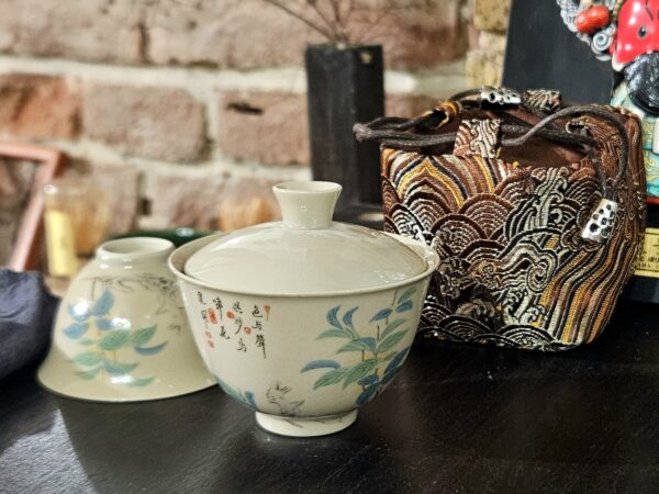 Virágzó bokor - kis méretű gaiwan szett egy csészével, hordtáskával. 80x50ml - Image 5