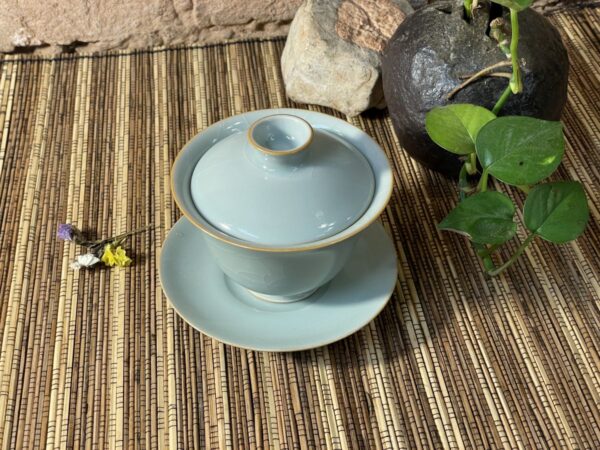 Repedezett mázas, szürkéskék Ru kerámia gaiwan 110ml - Image 3