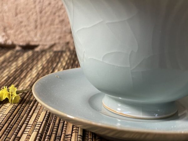 Repedezett mázas, szürkéskék Ru kerámia gaiwan 110ml - Image 2