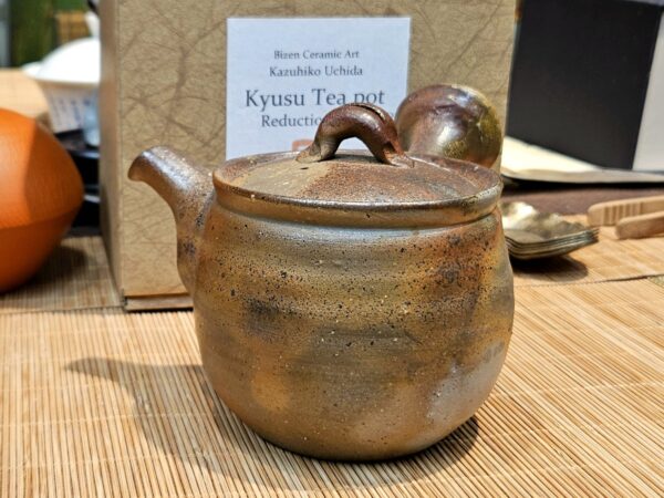 Bal kézre készített Bizen kyusu - 340ml - japán fatüzes kerámia, Uchida Kazuhiko - Image 5