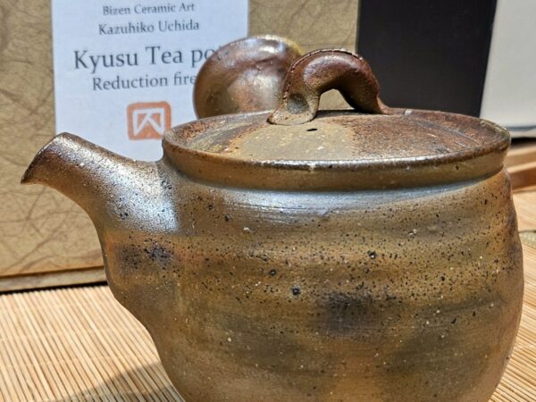 Bal kézre készített Bizen kyusu - 340ml - japán fatüzes kerámia, Uchida Kazuhiko - Image 6