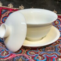 Nagy méretű, klasszikus fehér porcelán gaiwan - 190ml