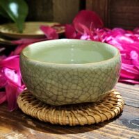 Oliva zöld Geyao Celadon csésze | Lapos, nyári forma, 70 ml